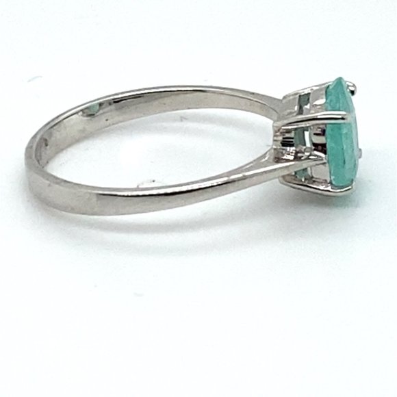 Paraiba Tourmaline 1.05ct Solid 14K White Gold Ring - Picture 5 of 7